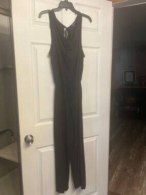 MARINA Black Sleeveless Tie-Waist Jumpsuit